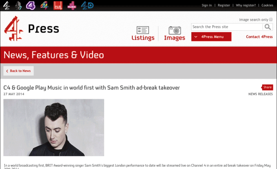 Sam Smith / In the Lonely Hour / Live broadcast